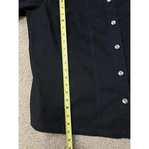 QUACKER FACTORY Black Jacket Rhinestones Button Front SZ 1X Goth Grunge Casual - Picture 9 of 9